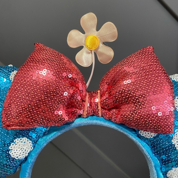 Daisy Duck Blue Polka Dot Minnie Ears with Pink Bow - Picture 5 of 8